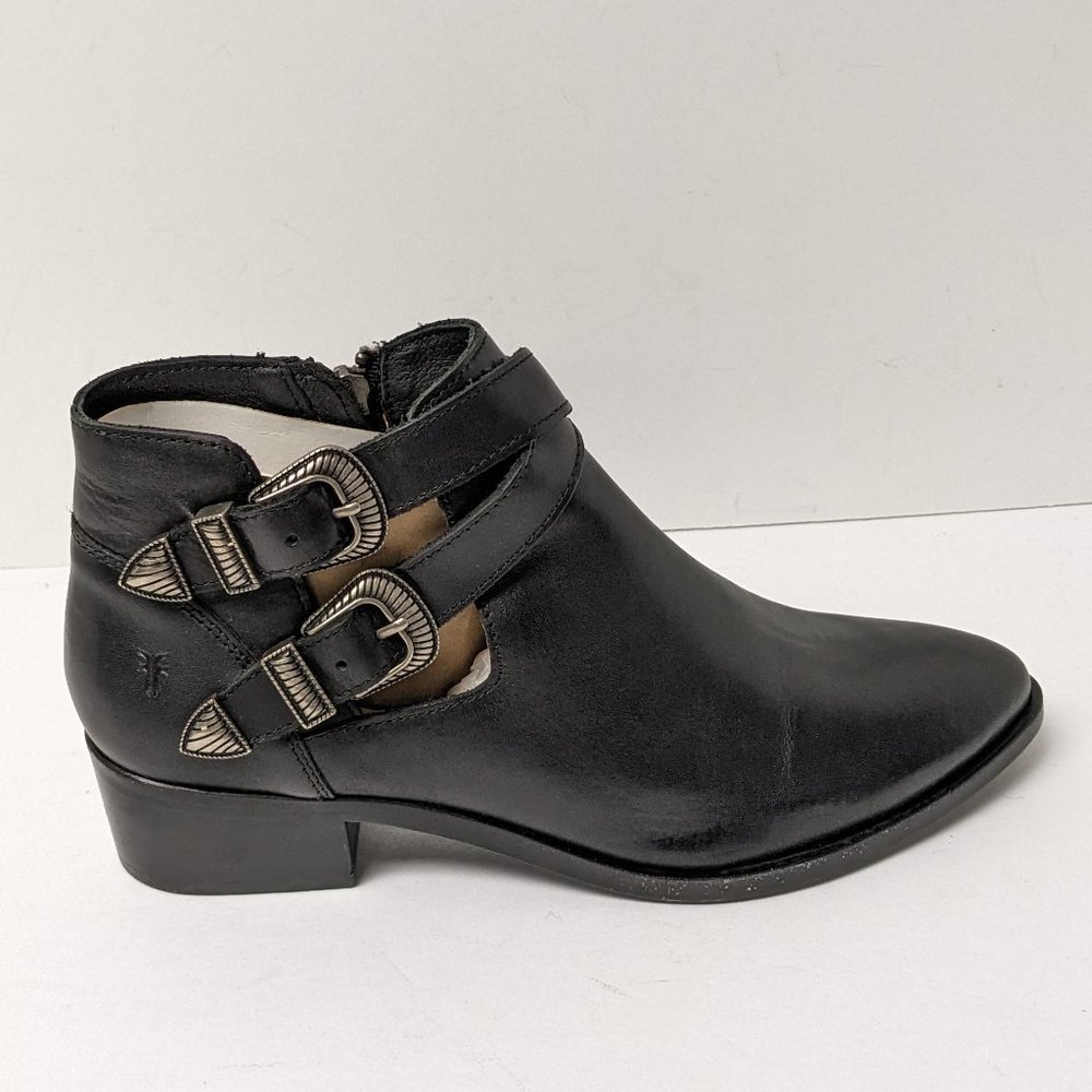 Frye Ray Western Bootie, Black Leather, Women's 7 M